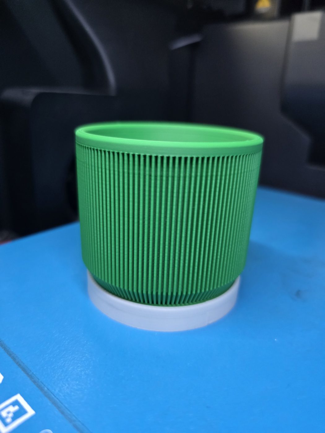 Mid Century Modern Ribbed Planter with Drip Tray
