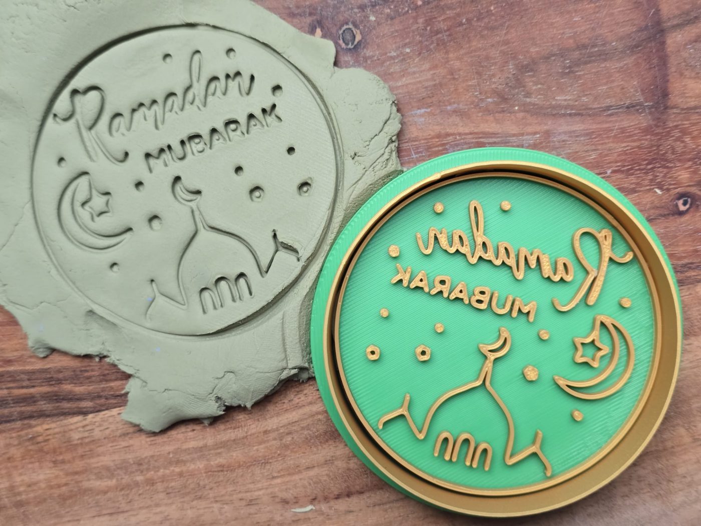 Ramadan Mubarak Eid Cookie Cutter Stamp Playdoh
