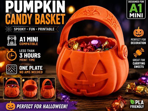 Halloween Pumpkin Candy Basket - A1 Mini