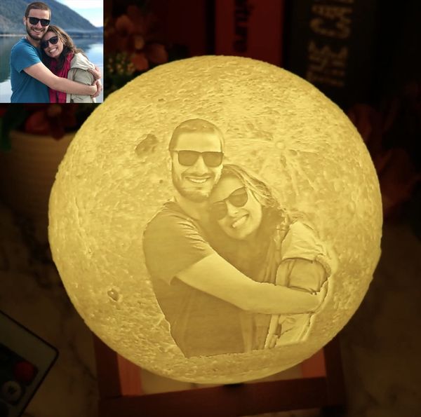 Customizable moon lamp with photo