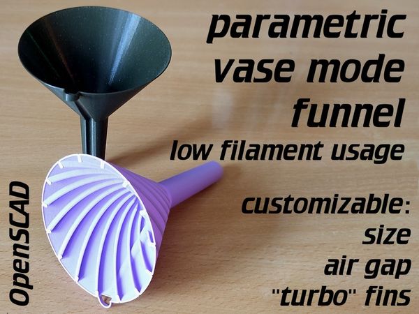 Parametric vase mode funnel