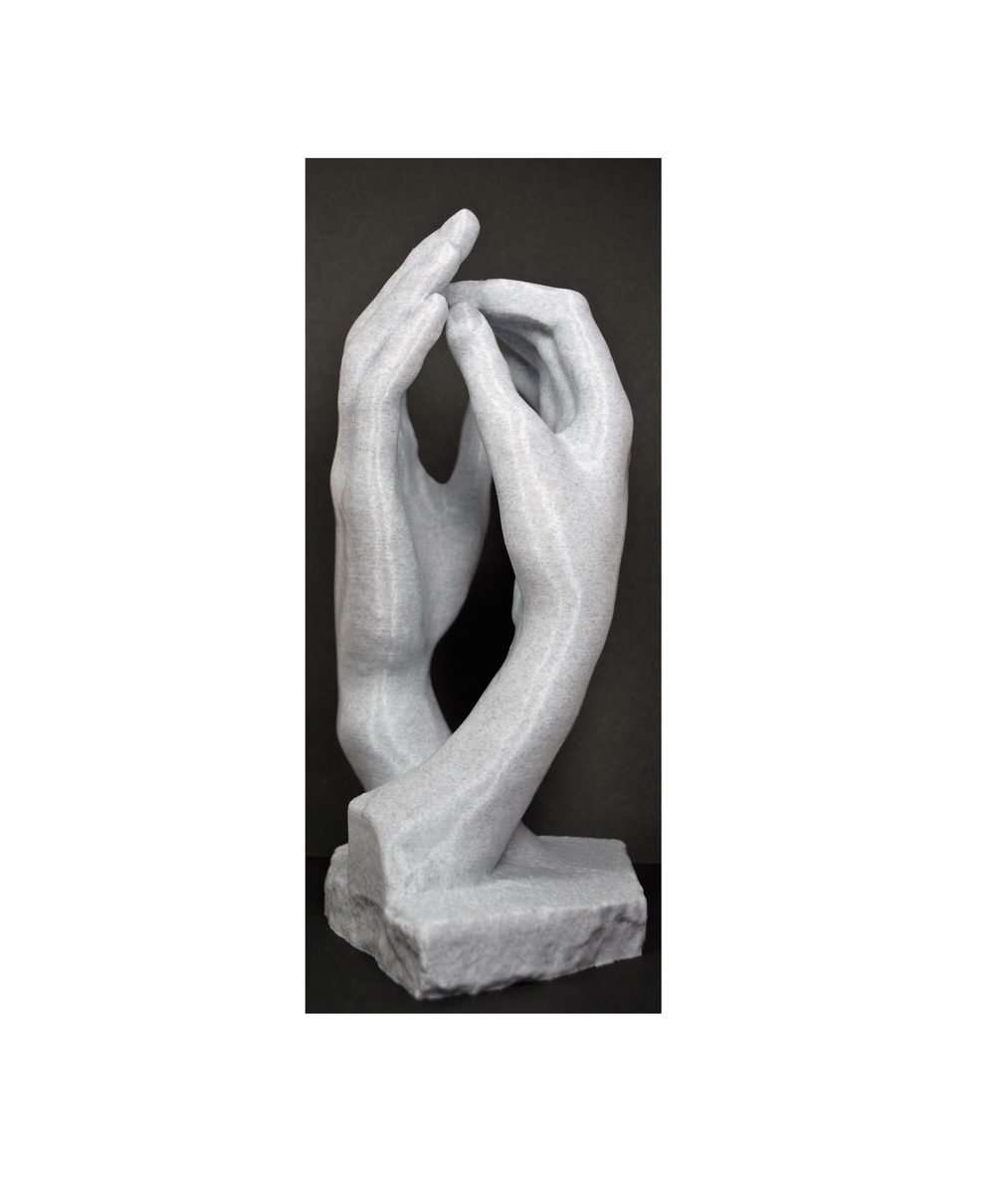 Hand of lovers sculpture